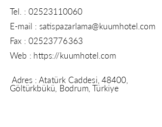 Kuum Hotel & Spa Bodrum iletiim bilgileri